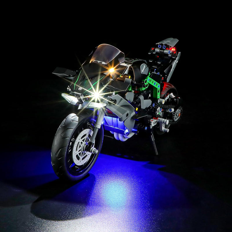 GEAMENT LED Licht-Set Kompatibel mit Lego Kawasaki Ninja H2R Motorrad (Motorcycle) - Beleuchtungsset