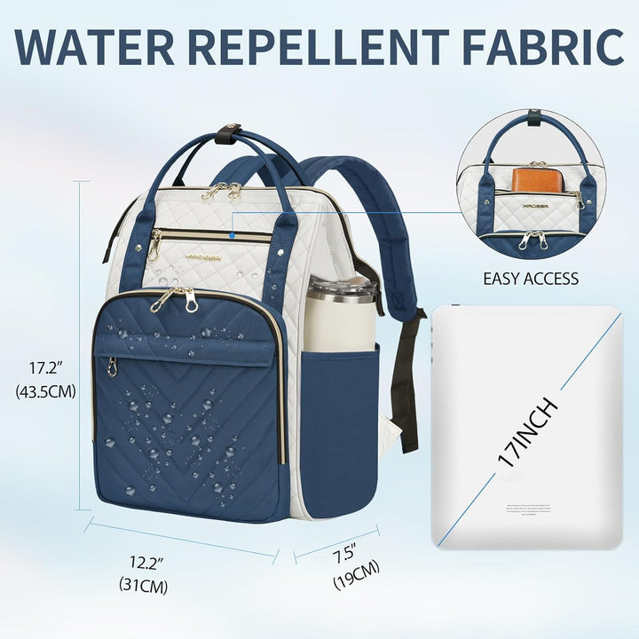 KROSER Laptop-Rucksack Damen 17 Zoll Business Reiserucksack Wasserdicht mit Hartgeschältem Sicherhei