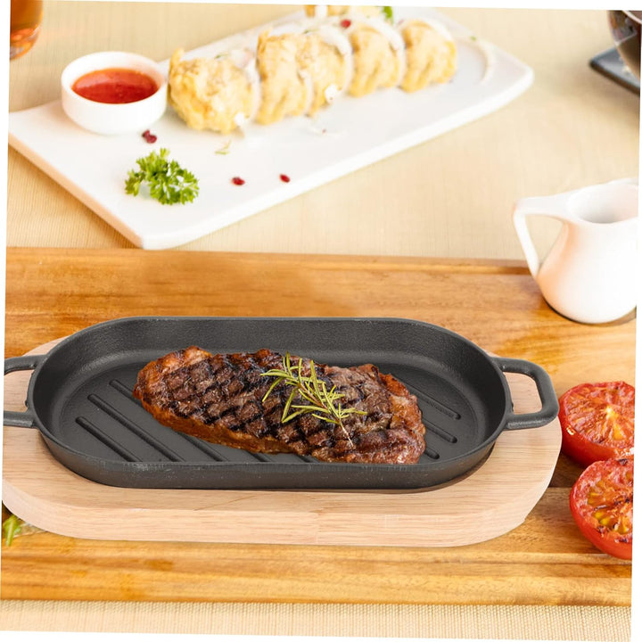 STOBAZA 1 Set Teppanyaki-Skille-Grillplatte Restaurant-Fleisch-Haushaltsplatte Sizzle-Server Antihaf