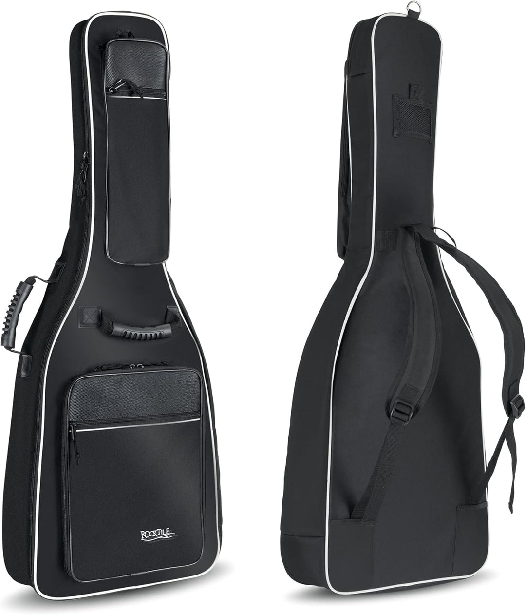 ROCKTILE 4/4 Klassik-Gitarrentasche Deluxe - gepolstert mit Rucksackgarnitur Gigbag für Konzertgitar