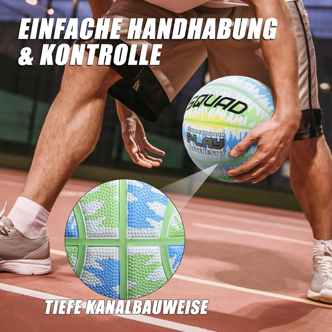 SQUAD Ultra Grip Basketball Grösse 7 (29,5") - Verbesserter Langlebiger Sprung für Outdoor-Spiel - T