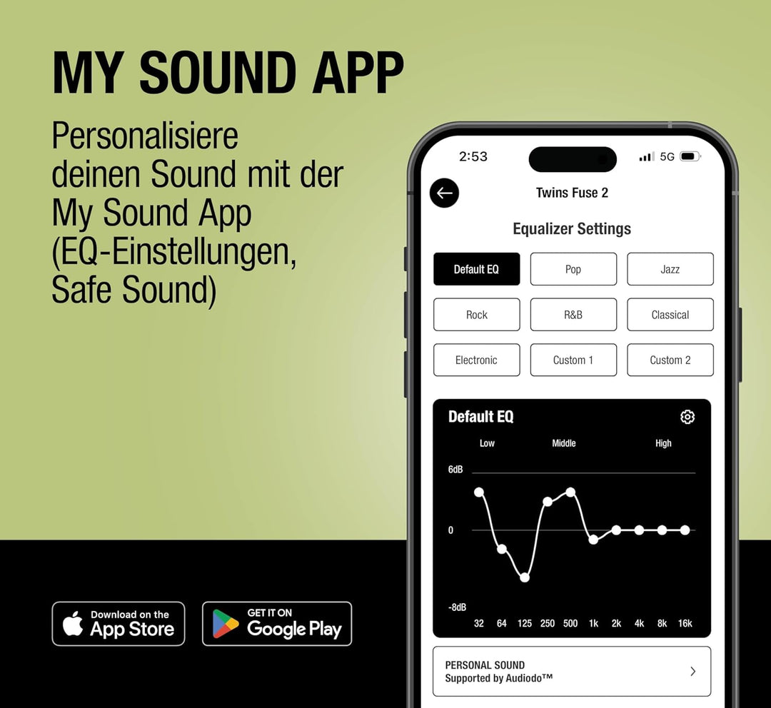 Fresh 'n Rebel Twins Fuse 2 Wireless In-Ear Kopfhörer Noise Cancelling - Klarer Sound - 36h Akku - B