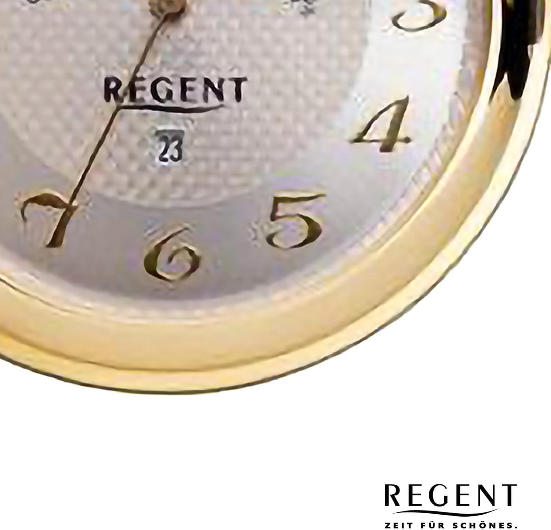 REGENT Herren Taschenuhr Savonnette Klappdeckel 50 MM Quarz Arabische Zahlen Datum Mondphase Gold-si