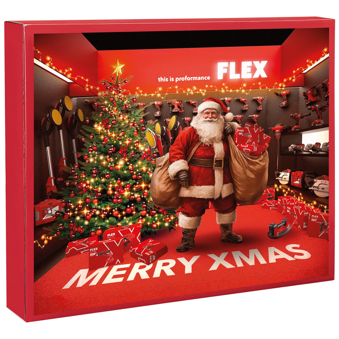 Flex Xmas 2025 (Adventskalender, mit 4V Akkuschraubendreher und umfangreicher Bit-/Bohrerbox, Kalend
