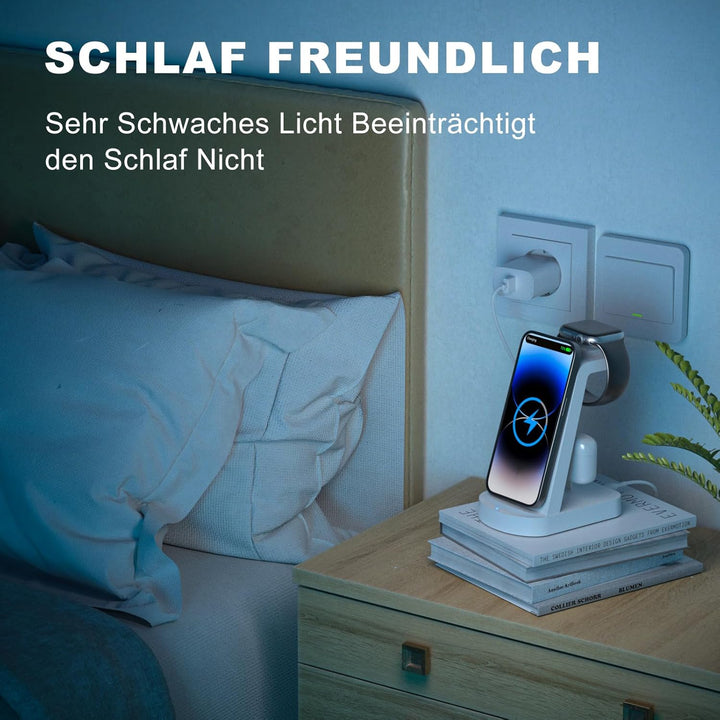 Kabellose Ladestation,Wireless Charger 3 in 1 induktive Kabelloses Ladegerät Mit 18W Adapter,kompati