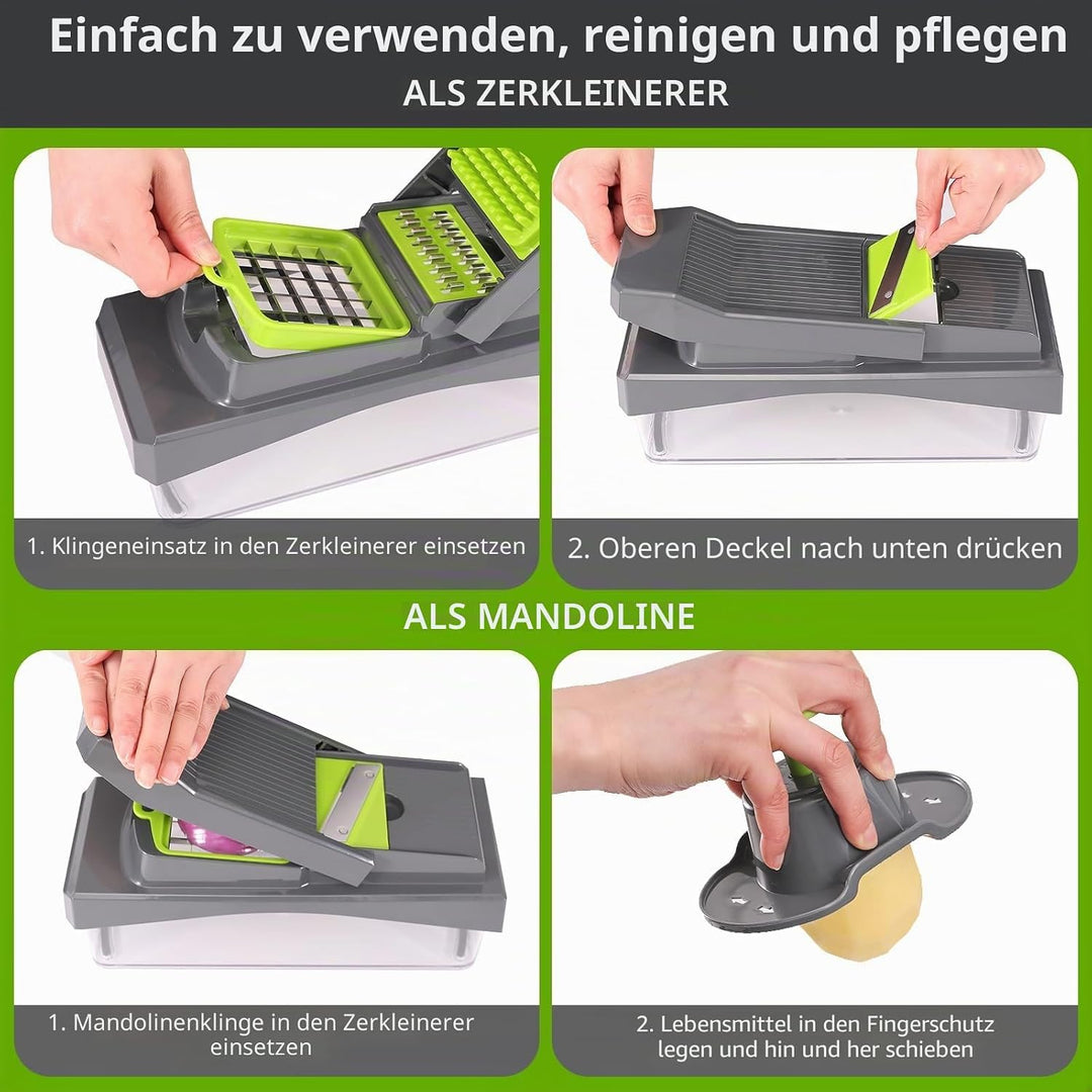RüK Gemüseschneider, Käsehobel, Lebensmittelzerkleinerer, Gemüsezerkleinerer, Zwiebelzerkleinerer, S