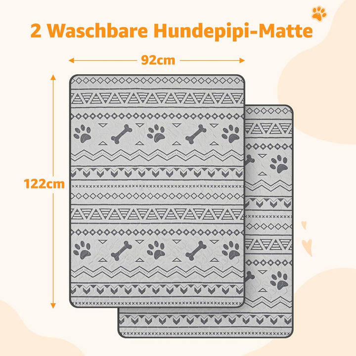 Super saugfähige Welpen unterlagen, 2 waschbare Pipimatten für Hunde, wasserdichte Haustier Urinunte
