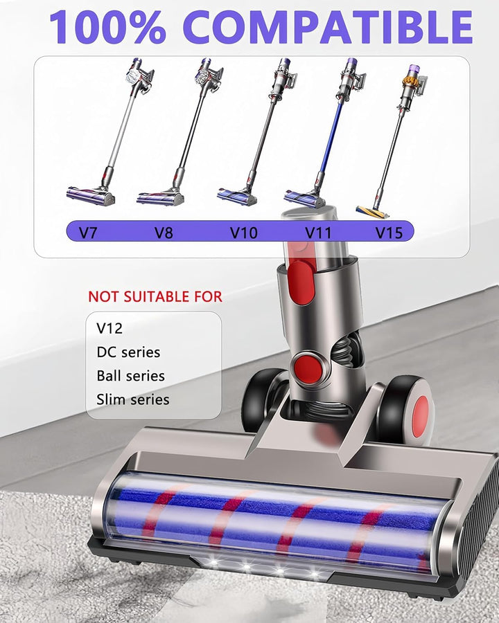 Staubsaugerkopf-Ersatz für Dyson V7 V8 V15 V10 V11 SV14 SV12 SV11 SV10 Staubsauger mit 4 LED-Scheinw
