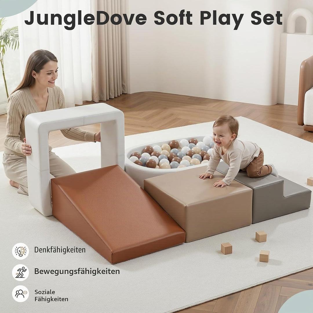 Schaumstoff Bausteine Kinder Klettern Indoor: 5 Softbausteine Riesenbausteine Spielbausteine mit Bäl