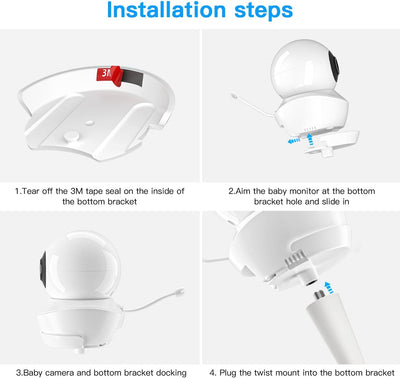 TIUIHU Baby Monitor Halterung für babysense S2/V43 Baby Monitor Flexible mount