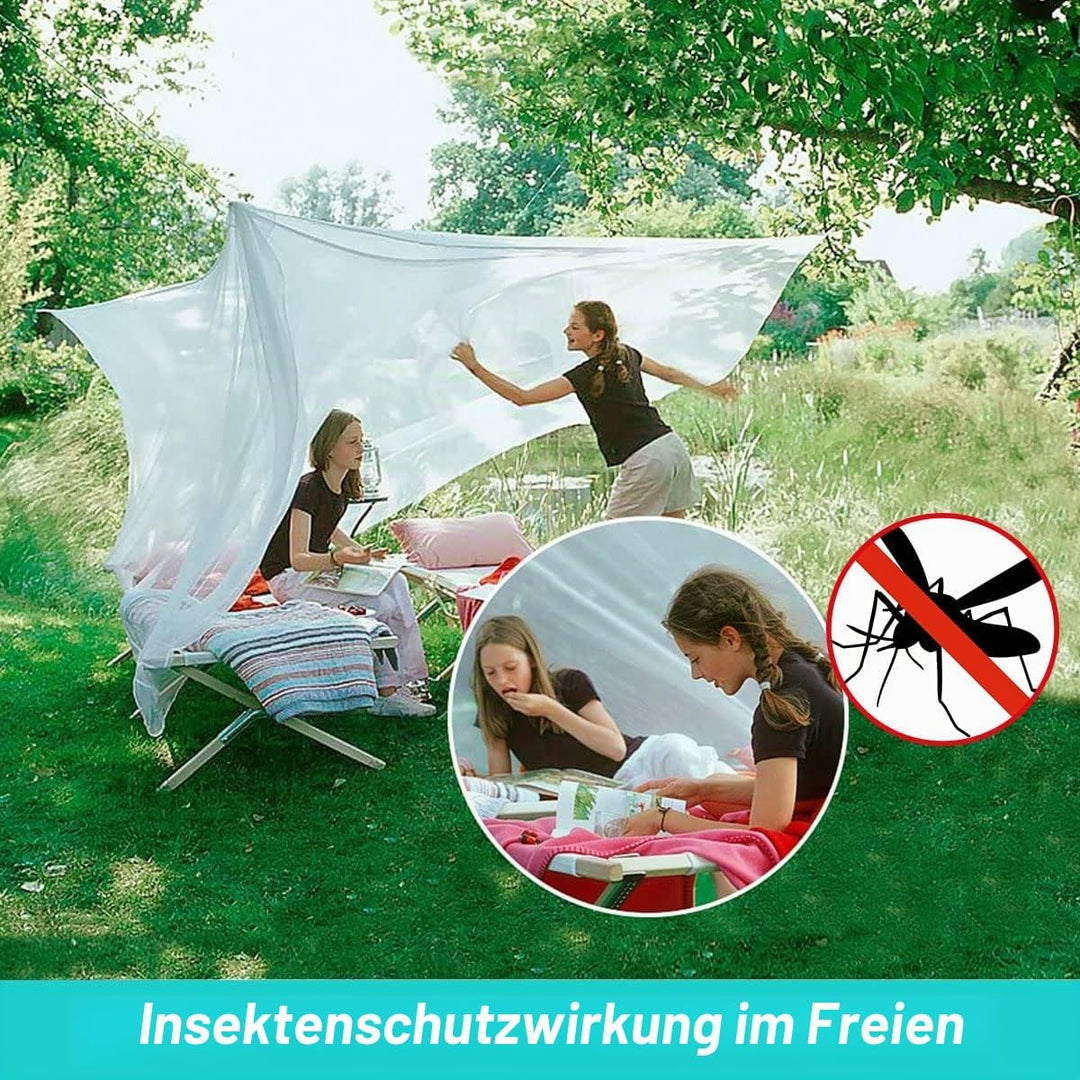 Tragbares Reise-Moskitonetz, 200 x 200 x 180 cm Doppelbett-Moskitonetz, Outdoor-Moskitonetz in Quadr