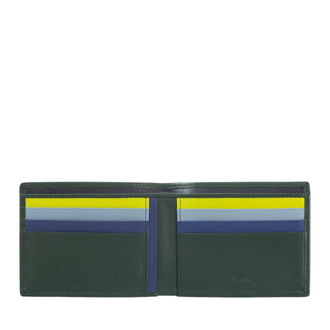 DUDU Herren Brieftasche RFID-Schutz abgeschirmt aus Leder Klein platzsparend mit Kreditkarten-Fächer