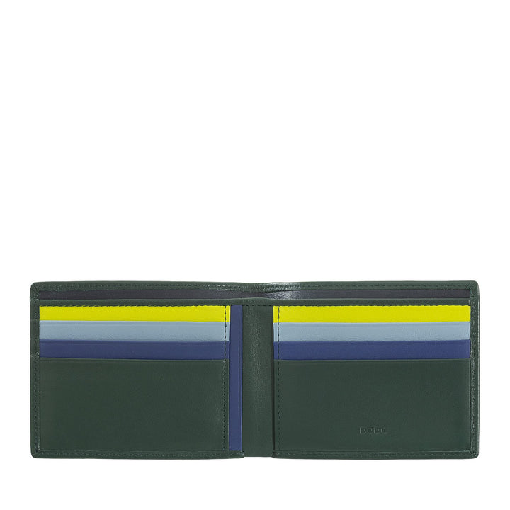 DUDU Herren Brieftasche RFID-Schutz abgeschirmt aus Leder Klein platzsparend mit Kreditkarten-Fächer