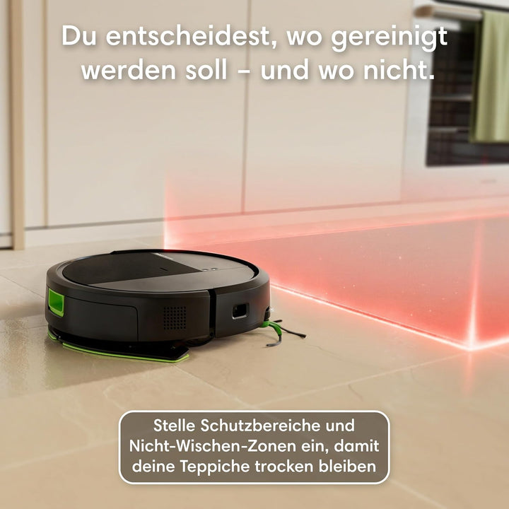 iRobot Roomba® 115 Combo Saug- und Wischroboter, 15k Pa Saugleistung, Bürsten und Wischpad reichen,