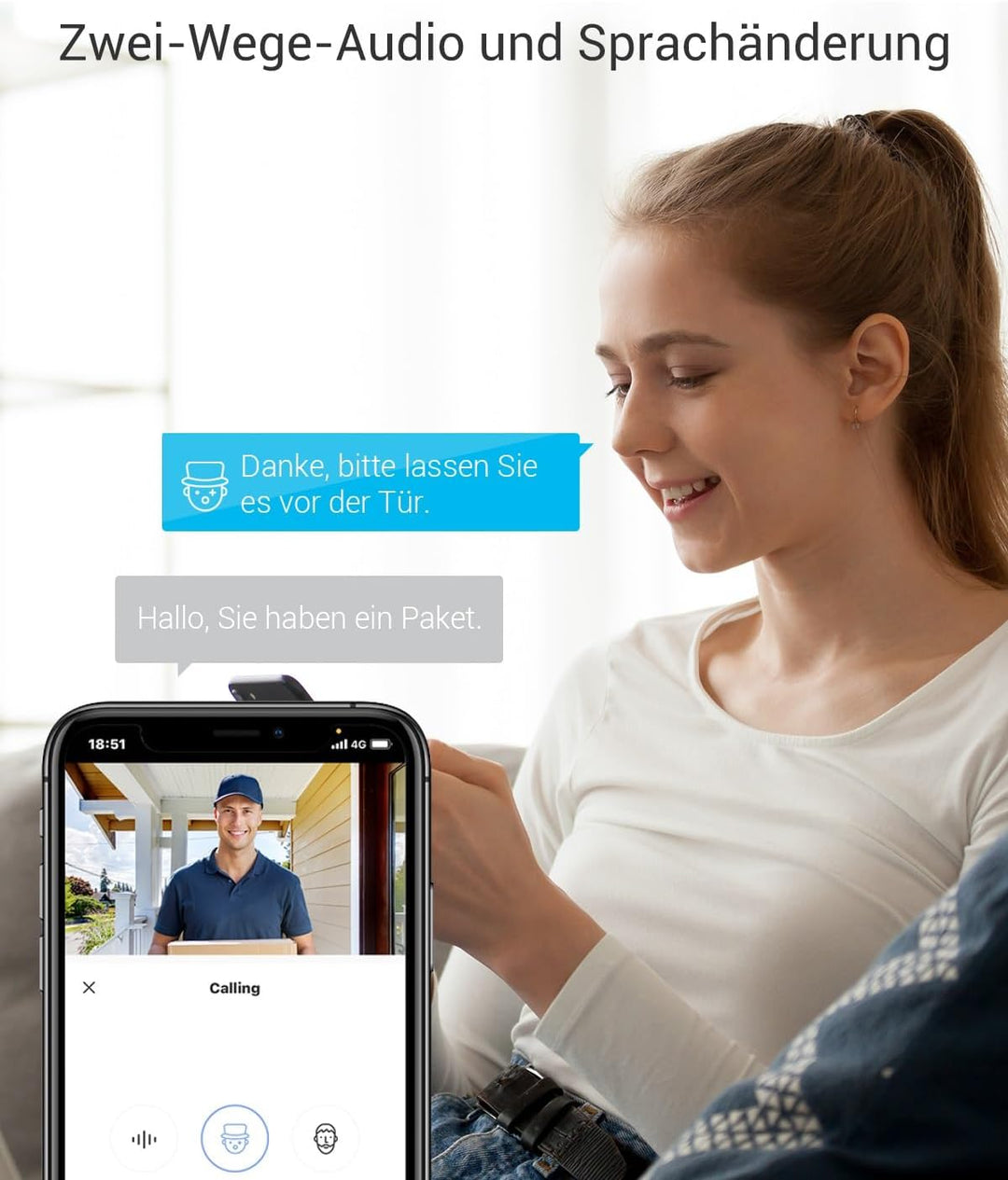 EZVIZ WLAN Türklingel mit 166° Weitwinkel und PIR-Sensor, 2MP Türspion Kamera mit 4,3 Zoll Farbbilds
