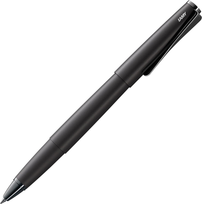 Lamy studio Lx Tintenroller 366 Rollpen aus rostfreiem Edelstahl in schwarzem Softlack-Finish M 63 s