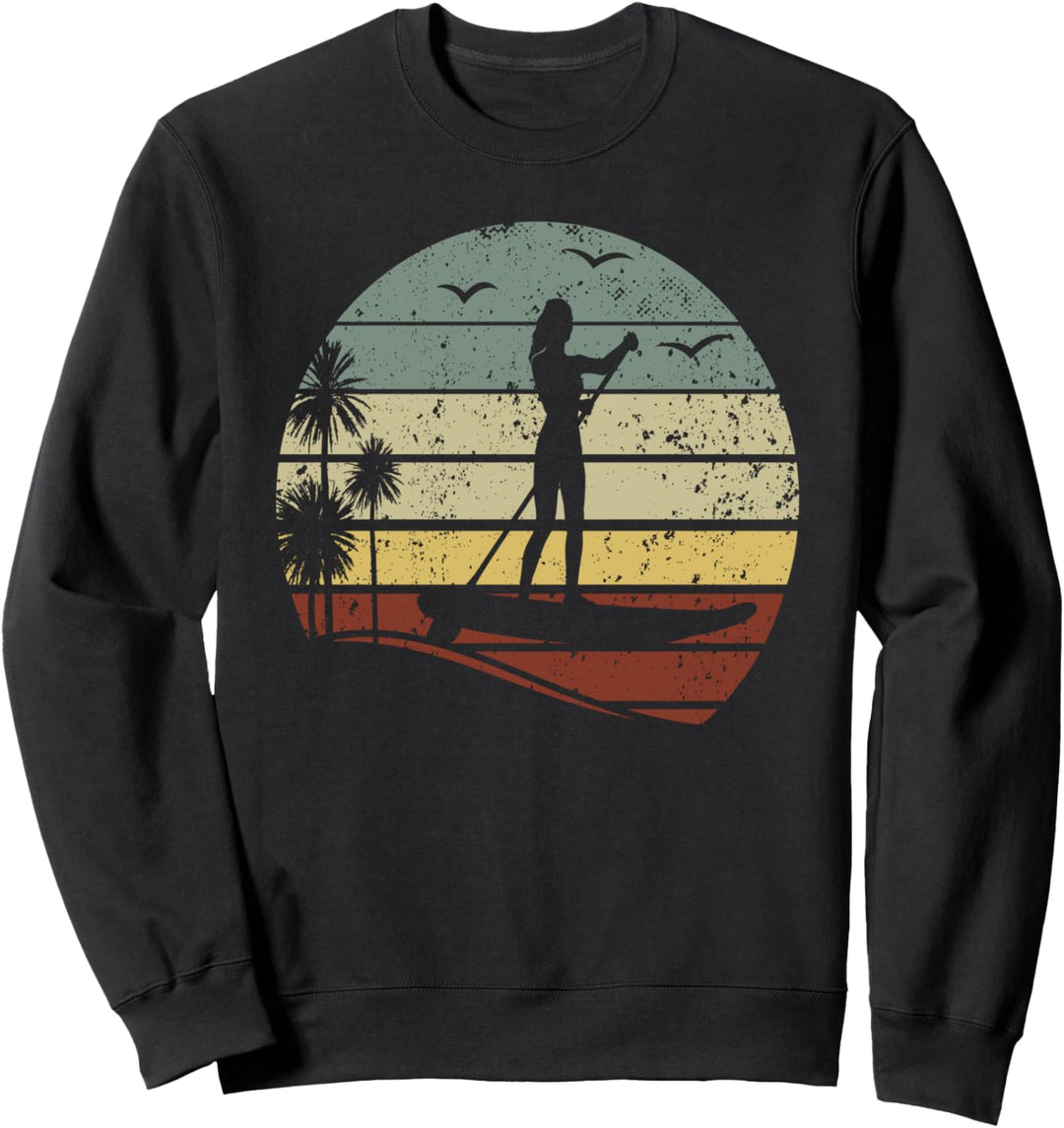 Stand Up Paddle Board - Wassersport Sunset SUP Girl Sweatshirt