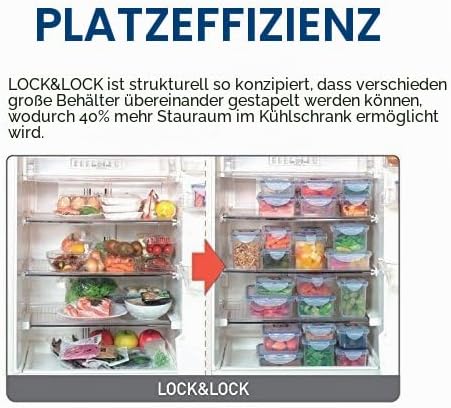 3 x Schloss & Lock 2.6L stapelbare Frischhaltedosen rechteckiger HPL826