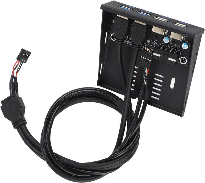 ASHATA Front Panel USB 3.0 Hub 4 Ports, 3,5 Zoll Interner USB Hub mit USB3.0 USB2.0, PC Interner Com