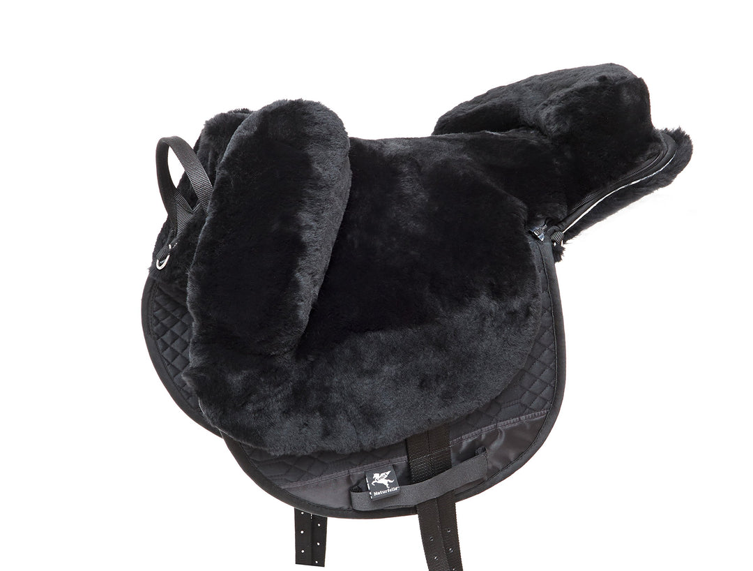 Engel Reitsport Lammfell Fellsattel R2 Englisch Lammfell schwarz, Lammfell schwarz