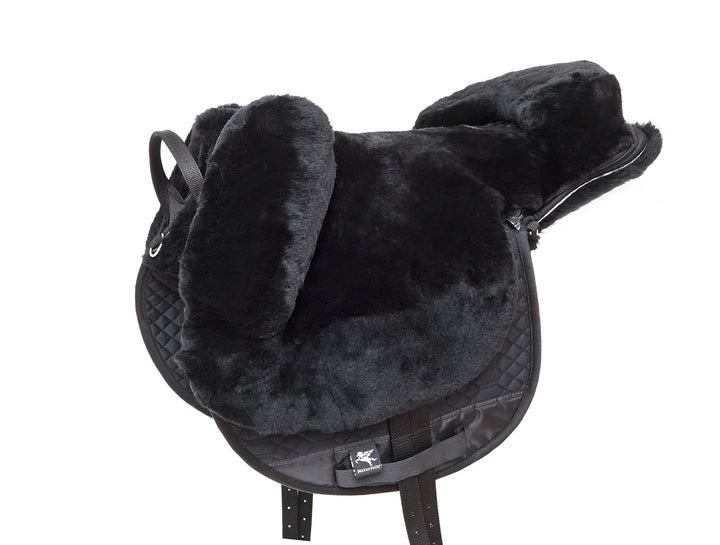 Engel Reitsport Lammfell Fellsattel R2 Englisch Lammfell schwarz, Lammfell schwarz