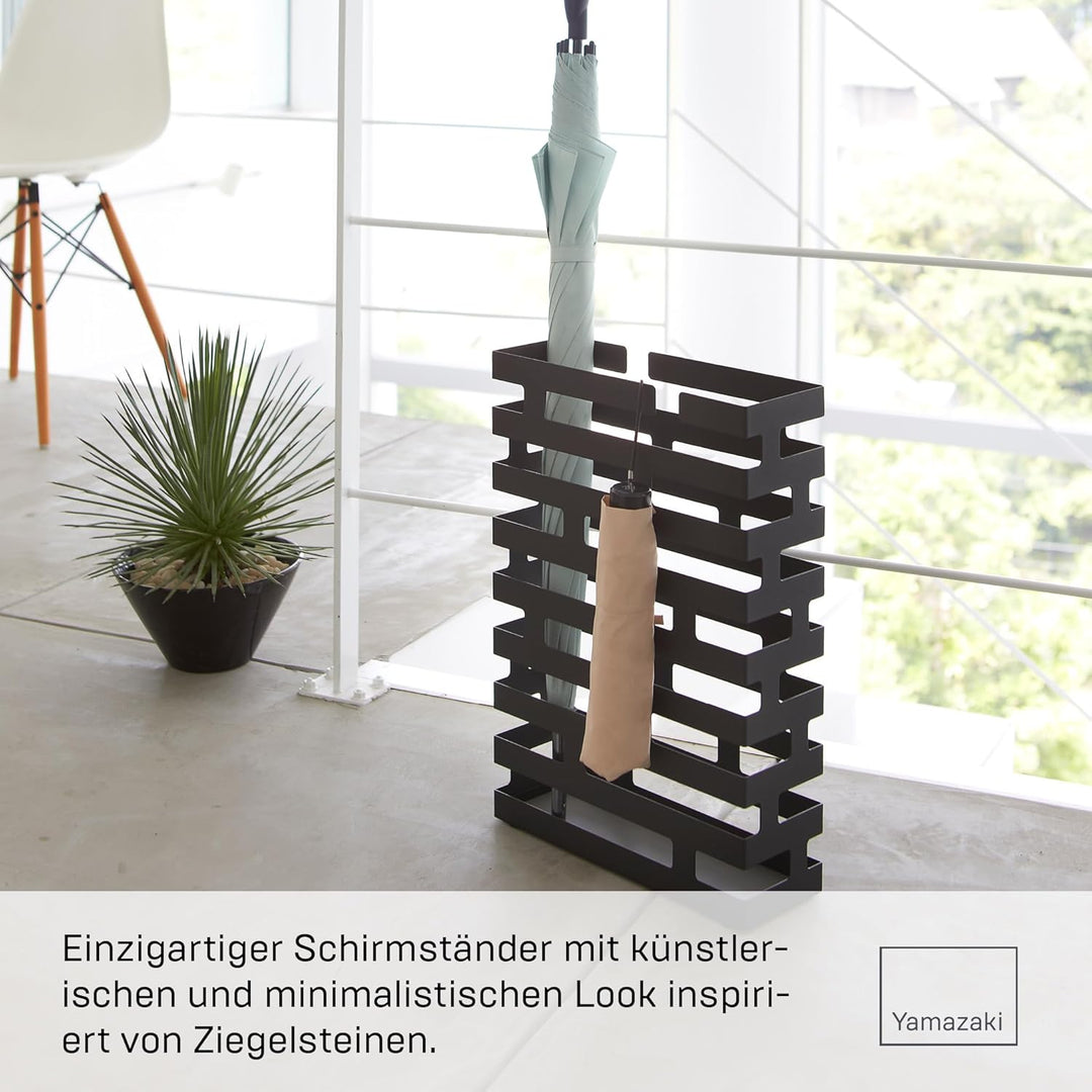 Brick Umbrella Stand Rectangle - black Schwarz, Schwarz