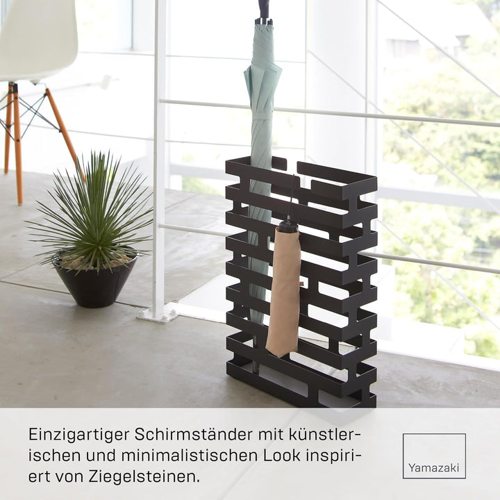 Brick Umbrella Stand Rectangle - black Schwarz, Schwarz