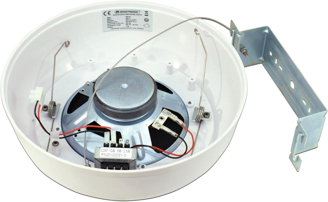 OMNITRONIC DAL-2 Deckenlautsprecher | 6,5"-Breitbandlautsprecher, 100 V, 10 W RMS