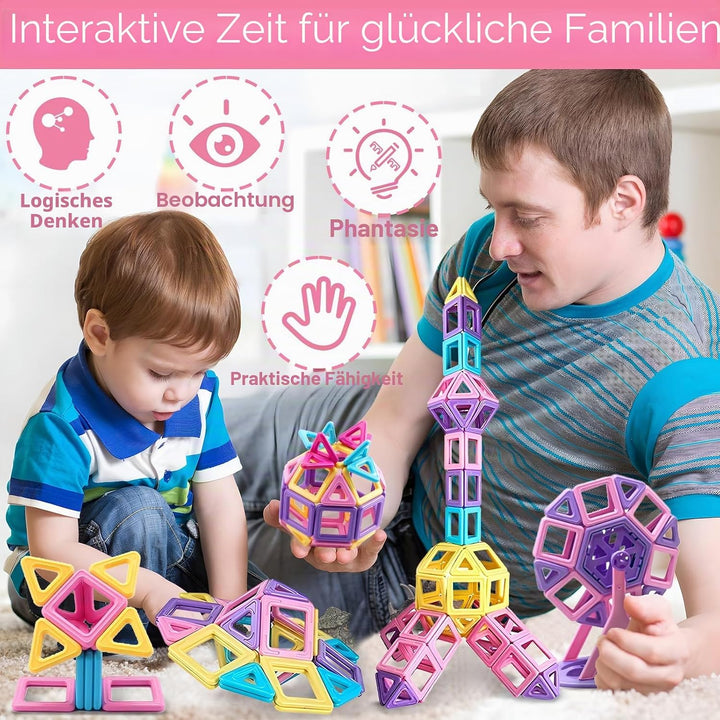 Magnetische Bausteine 60 Teile Magnet Spielzeug Kinder - Magnetspiel Magnetbausteine, Magnetic Build
