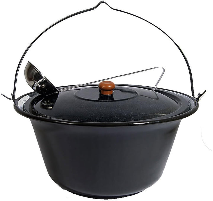 troph-e-shop Set Gulaschkessel Gulaschtopf Emaille 30 Liter + Deckel Gratis Schöpflöffel