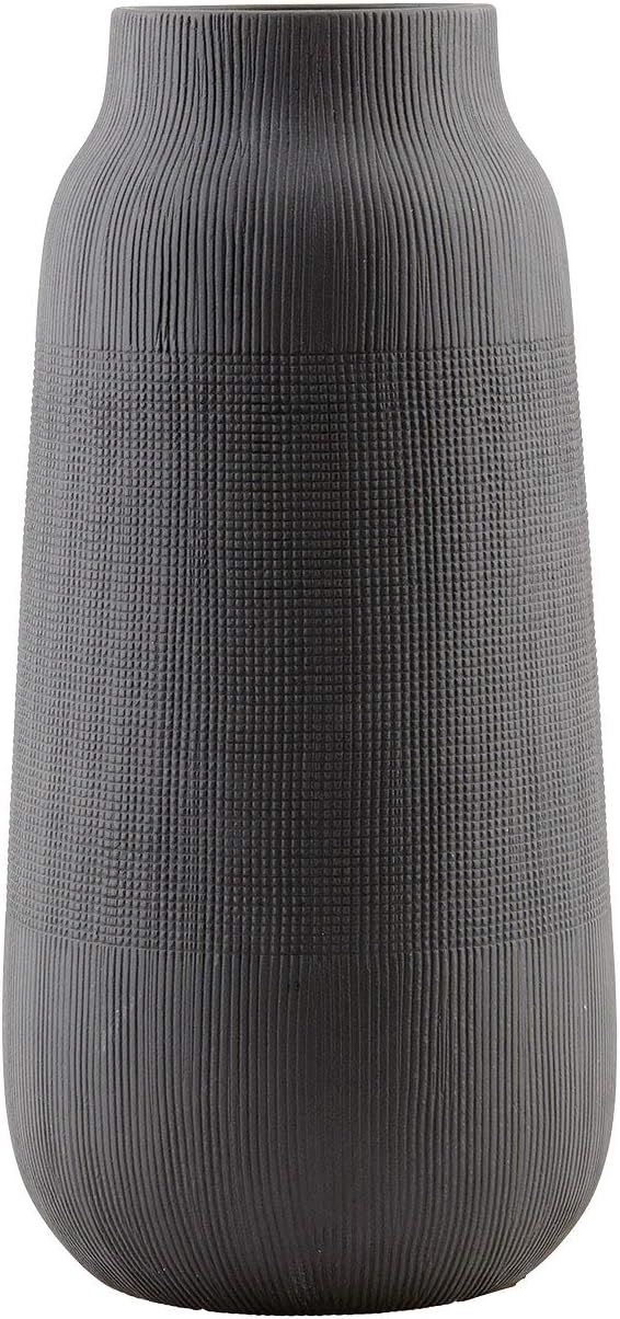 House Doctor Vase Groove, 15 x 15 cm, schwarz