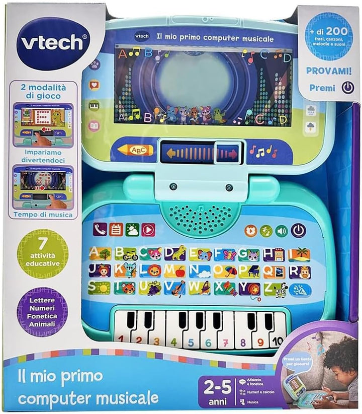 VTech Mein erster Musikcomputer, interaktiver Computer für Kinder, Computer mit 4 Anwendungen/Spiele