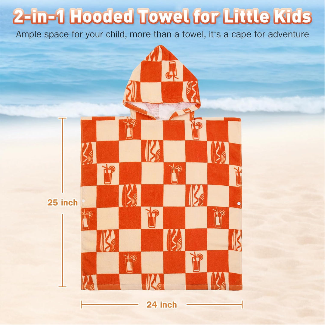Kato Tirrinia 100% Baumwolle Badeponcho Strandtuch 90-120cm Kinder, Absorbierender Bademantel Badeha