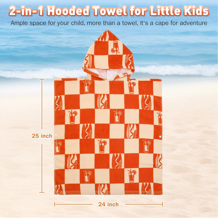 Kato Tirrinia 100% Baumwolle Badeponcho Strandtuch 90-120cm Kinder, Absorbierender Bademantel Badeha
