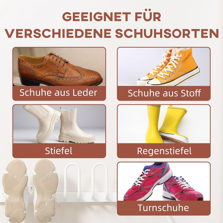 HOMCOM Elektrischer Schuhtrockner 60 W, Wandmontage Stiefelwärmer für 3 Paar Schuhe, Trockengestell