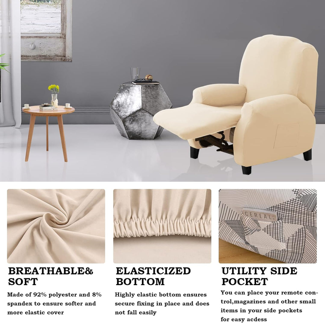 Relax-Sesselbezug, universal, 1-Sitzer mit Taschen, elastisch, waschbar, abnehmbar, Bezüge für Sesse