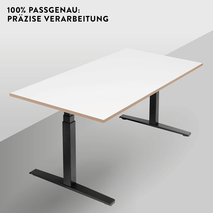 boho office® Schreibtischplatte, Tischplatte – 140 x 80 x 2,5 cm in Weiss mit edler Multiplex Echtho