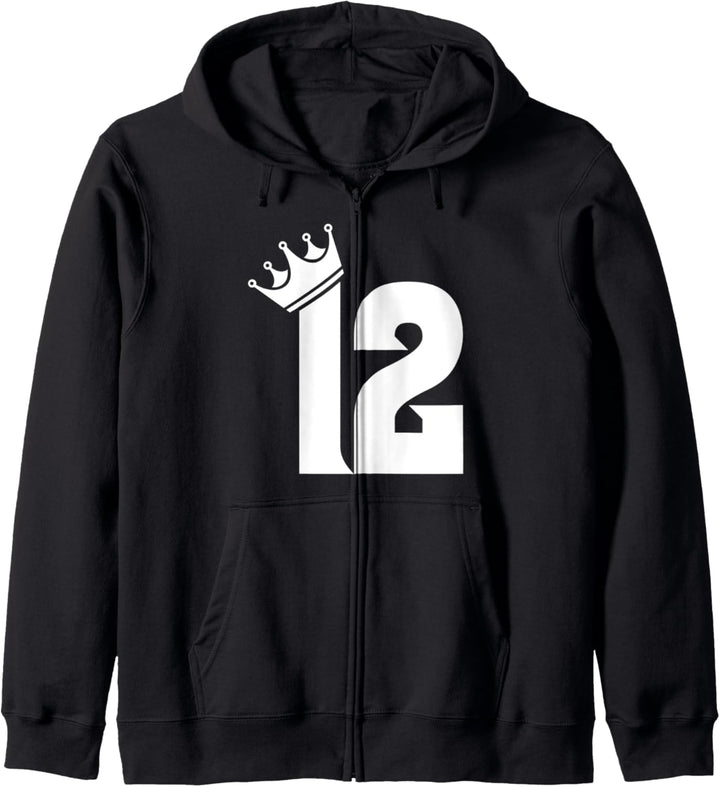 12. Geburtstag Jungs Mädchen Teenager Vintage Zahl mit Krone Kapuzenjacke