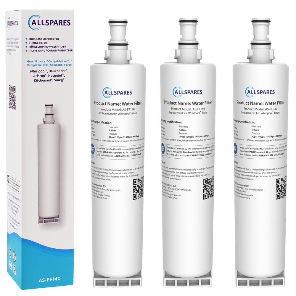 AllSpares Wasserfilter für Kühlschrank geeignet für Whirlpool SBS200 / SBS002 / SBS001 und Bauknecht