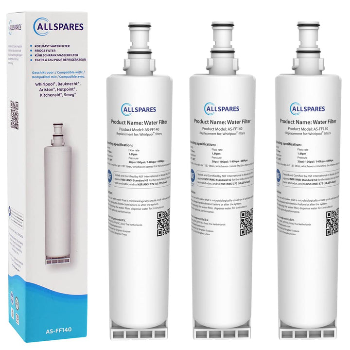 AllSpares Wasserfilter für Kühlschrank geeignet für Whirlpool SBS200 / SBS002 / SBS001 und Bauknecht