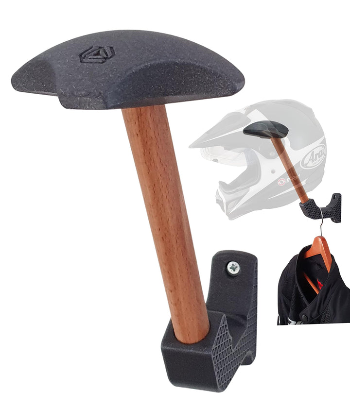 Motorradhelm Halterung Wand – Helmhalter Wand Motorrad - Ablage mit Haken zum Aufhängen von Motorrad