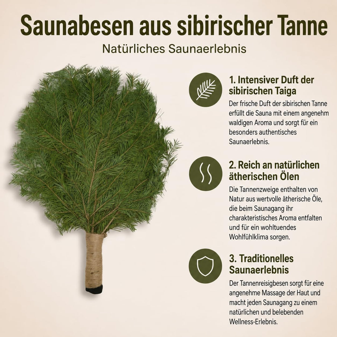 Sibirischer Saunaquast – Fichte &amp; Wacholder – extra aromatisch – Duft-Rituale für Sauna &amp; Banya (Wei