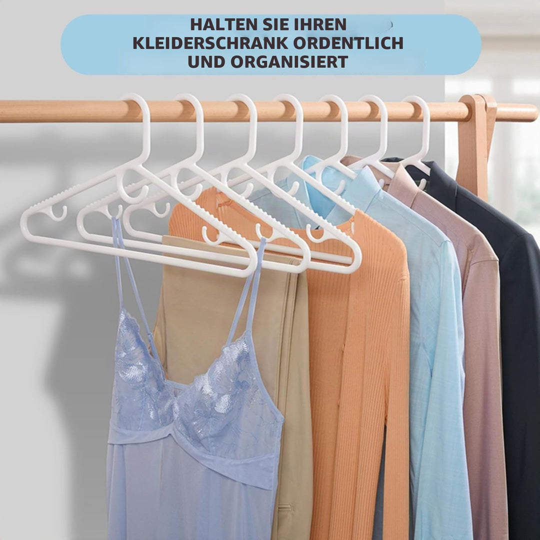 Amber Home 36 Stück 42,5cm Weisse Kleiderbügel - Rutschfeste Kunststoff Kleiderbügel für Mantel, Jac