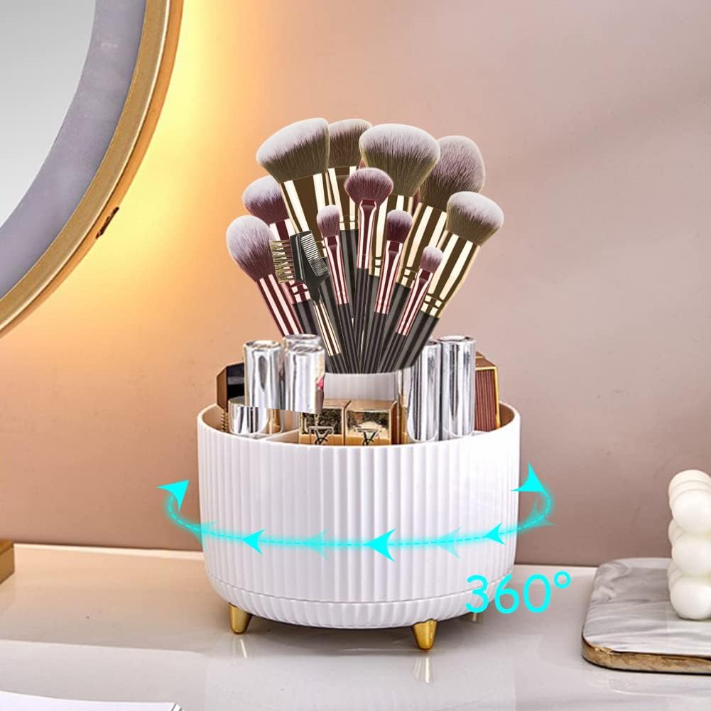 Kosmetik Make Up Organizer, 360°Drehbarer Pinsel Organizer, Kosmetikregal, Lidschattenpinsel Lippens