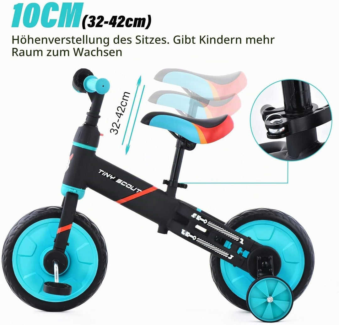 ZavoFly 4 in 1 Laufräder, Laufrad für Kinder, Kinderdreirad Multi Dreirad für Kinder ab 3 Jahre bis