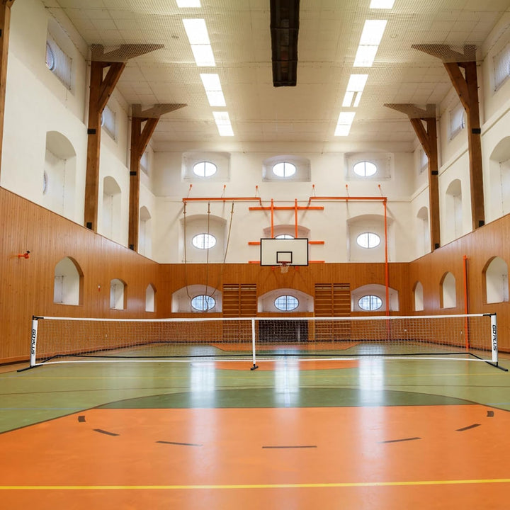 GOPLUS Pickleball-Netz targbar, Volleyballnetz 670 cm mit Metallrahmen, strapazierfähiges Polyester