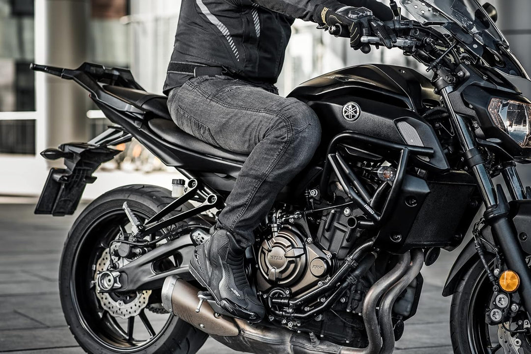 SHIMA SX-6 Men, Motorradsteifel Herren | Verstärkte Leder Motorradschuhe mit Seitlichem Reissverschl
