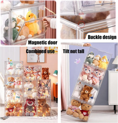 Siyecioa Acryl Vitrine Schaukasten Transparent, Plexiglas Vitrine mit Tür Für Action Figuren Spielze