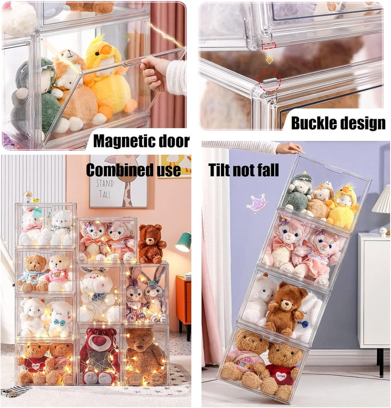 Siyecioa Acryl Vitrine Schaukasten Transparent, Plexiglas Vitrine mit Tür Für Action Figuren Spielze