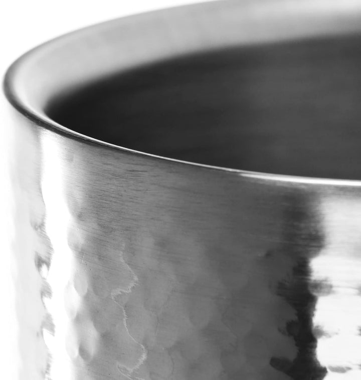 com-four® 2x Flaschenkühler - Sektkühler - Eiswürfelkühler aus Edelstahl, Weinkühler - Eiswürfelkübe
